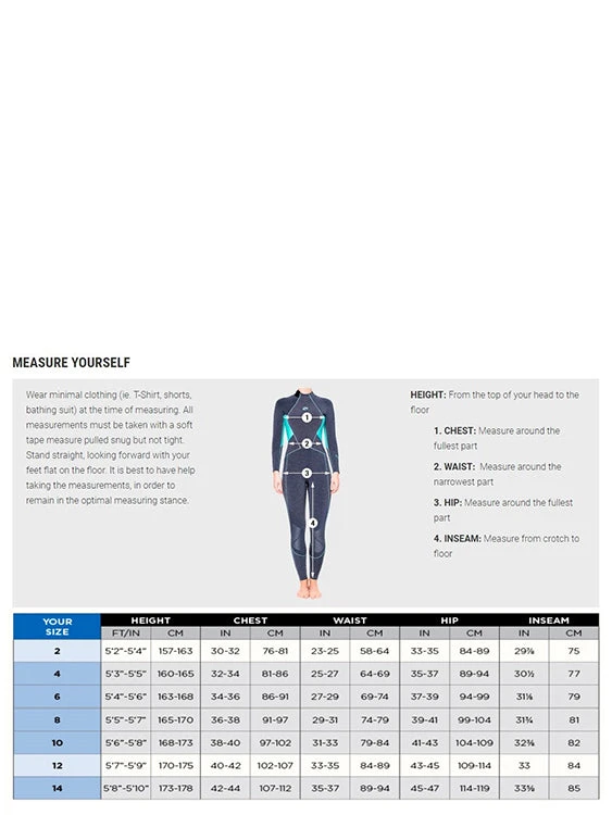 Bare Evoke Aqua 5mm Wetsuit Ladies 4 Bare Evoke Aqua 5mm Wetsuit Ladies - Image 2