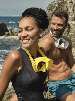 Cressi F1 Mask -Mares Diving Shop Cressi F1 Mask Lifestyle Yellow and White