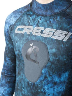 Cressi Tokugawa 3mm 1-Piece Wetsuit Mens 22 Cressi Tokugawa 3mm 1-Piece Wetsuit Mens -Mares Diving Shop Cressi Tokugawa 3mm 1 Piece Suit Mens Chest Pad Detail