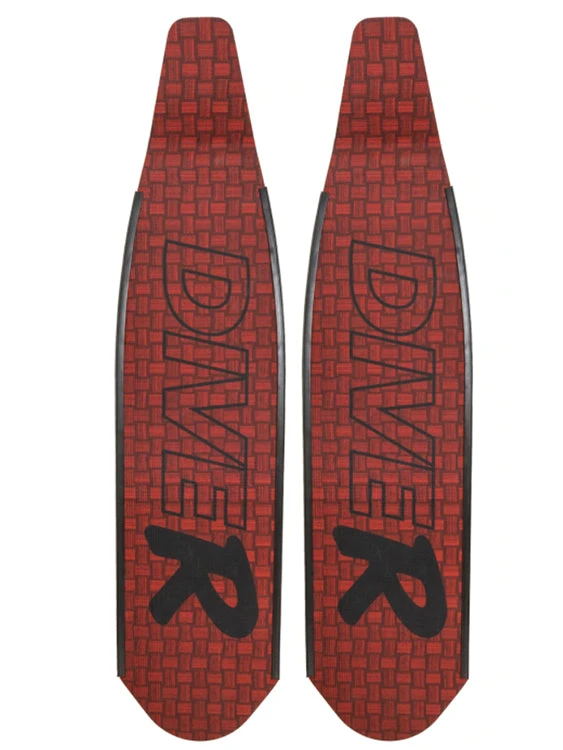 DiveR Freediving Fin Blades - Carbon Innegra Red 3 DiveR Freediving Fin Blades - Carbon Innegra Red