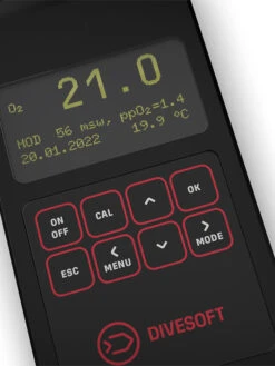 Divesoft Solo Nitrox Analyser -Mares Diving Shop Divesoft Solo Nitrox Analyser Display