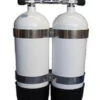 Faber 15L Steel 232 Bar Twin Tanks With Manifold & Bands -Mares Diving Shop Faber 15L Steel Twin Cylinders 232 Bar