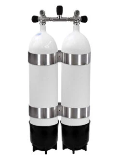 Faber 7L Steel 232 Bar Twin Tanks With Manifold & Bands