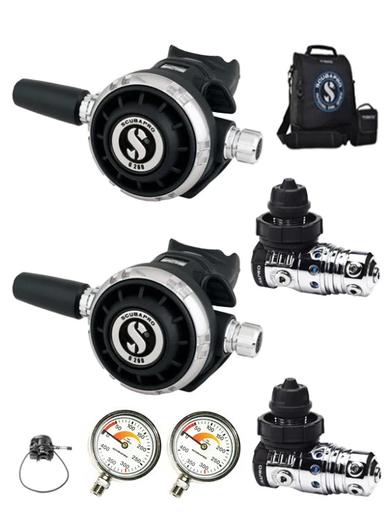 Scubapro MK25 Evo (or MK19 Evo) / G260 Sidemount Regulator Set 3 Scubapro MK25 Evo (or MK19 Evo) / G260 Sidemount Regulator Set