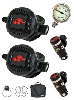 HOG D3 / Zenith Black Backmount Tech Diver Regulator Set
