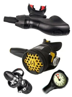 Hollis DC7 (DIN OR YOKE) / 500SE / LX150 Octopus & Free Termo Gauge -Mares Diving Shop Hollis DC7 500SE LX100 Octopus DIN