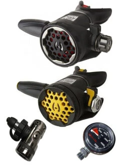 Hollis DCX (DIN OR YOKE) / LX200 / LX150 Octopus & Free Termo Gauge -Mares Diving Shop Hollis DCX LX200 LX100 Octopus DIN Slim Gauge