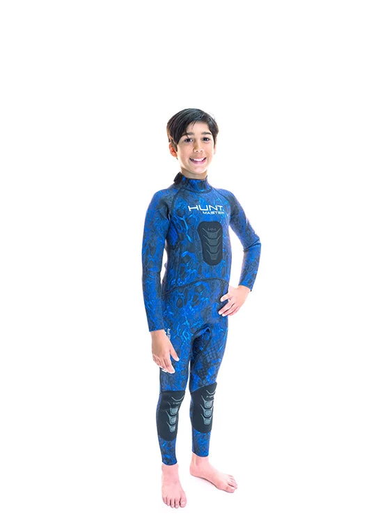 Huntmaster Burnum Camo 2mm Kids Wetsuit - Blue 3 Huntmaster Burnum Camo 2mm Kids Wetsuit - Blue