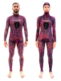 Huntmaster Hooded Spearfishing Rashguard 2-Piece Camo Suit Unisex -Mares Diving Shop Huntmaster Hooded Spearfishing Rashguard 2 Piece Suit with Chest Pad Camo Unisex Pink