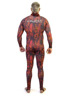 Huntmaster Hooded Spearfishing Rashguard 2-Piece Camo Suit Unisex -Mares Diving Shop Huntmaster Hooded Spearfishing Rashguard 2 Piece Suit with Chest Pad Camo Unisex Red Back