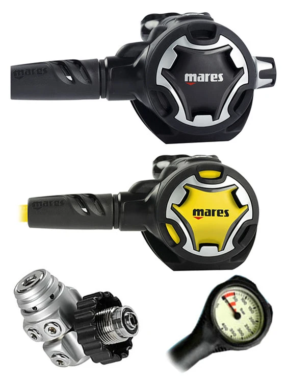 Mares Regulator Set: Dual Adj 62X (DIN Or Yoke) W/ Octopus & Free Termo Gauge 4 Mares Regulator Set: Dual Adj 62X (DIN Or Yoke) W/ Octopus & Free Termo Gauge - Image 2
