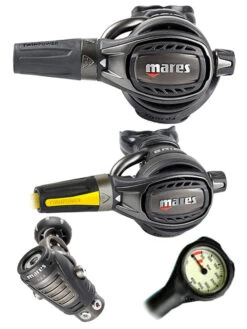 Mares Regulator Set: Epic Adj 82X PVD (DIN Or Yoke) W/ Octopus & Free Termo Gauge -Mares Diving Shop Mares Epic Adj 82x PVD Yoke Epic Octopus Regulator Set
