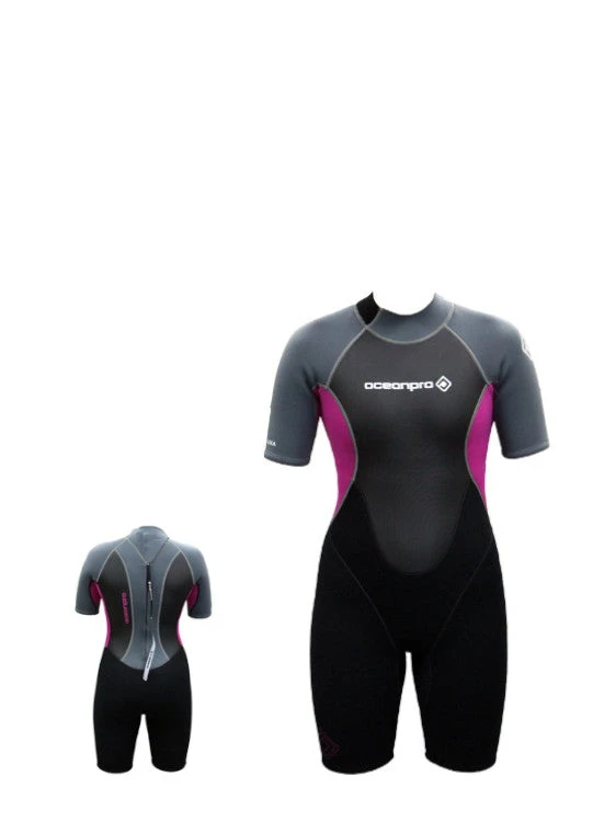 Ocean Pro Iluka 3mm Shortie Wetsuit Ladies 3 Ocean Pro Iluka 3mm Shortie Wetsuit Ladies