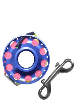 Reefline 25m Aluminium Spool With Swivel -Mares Diving Shop Reefline 25m Aluminium Spool with Swivel Bolt Snap Blue
