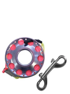 Reefline 25m Aluminium Spool With Swivel -Mares Diving Shop Reefline 25m Aluminium Spool with Swivel Bolt Snap Grey