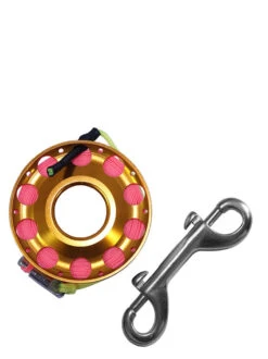 Reefline 25m Aluminium Spool With Swivel -Mares Diving Shop Reefline 25m Aluminium Spool with Swivel Bolt Snap Orange