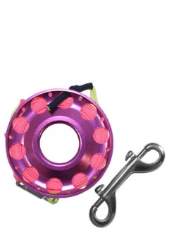 Reefline 25m Aluminium Spool With Swivel -Mares Diving Shop Reefline 25m Aluminium Spool with Swivel Bolt Snap Pink
