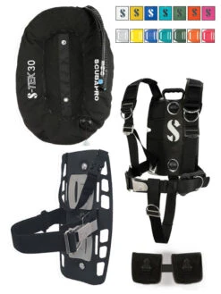 Scubapro S-Tek Pro Single System -Mares Diving Shop Scubapro S Tek 30lb Wing Pro Single System with Trim Pockets