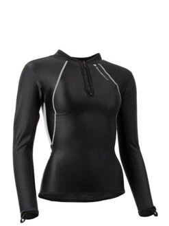 Sharkskin Chillproof Long Sleeve Chest Zip - Womens -Mares Diving Shop Sharkskin Chillproof Long Sleeve Chest Zip Womens Black