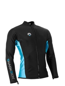 Sharkskin Chillproof Long Sleeve Full Zip - Mens -Mares Diving Shop Sharkskin Chillproof Long Sleeve Full Zip Mens Blue