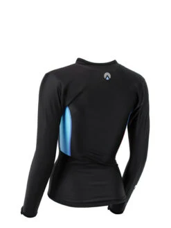 Sharkskin Chillproof Long Sleeve Full Zip - Womens -Mares Diving Shop Sharkskin Chillproof Long Sleeve Full Zip Womens Black Blue Back