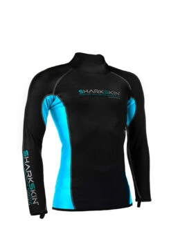 Sharkskin Chillproof Long Sleeve - Mens -Mares Diving Shop Sharkskin Chillproof Long Sleeve Mens Black Blue Front