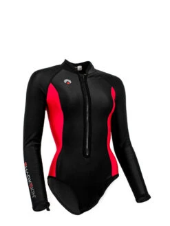 Sharkskin Chillproof Long Sleeve Step In - Womens -Mares Diving Shop Sharkskin Chillproof Long Sleeve Step In Womens Red Black