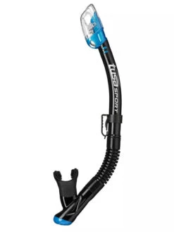 TUSA Sport Hyperdry Elite Dry Top Snorkel -Mares Diving Shop TUSA Sport Hyperdry Elite Snorkel Black Fishtail Blue
